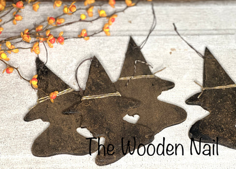 Prim Waxed Witch ornaments